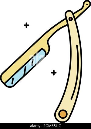 Altes Rasiermesser-Symbol. Umriss alte Rasiermesser Vektor Symbol Farbe flach isoliert auf weiß Stock Vektor