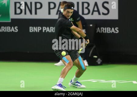 Antoine Hoang aus Frankreich während des Open de Rennes Turniers am 16. September 2021 beim Open Blot Rennes in Rennes, Frankreich. Foto von Laurent Lairys/ABACAPRESS.COM Stockfoto