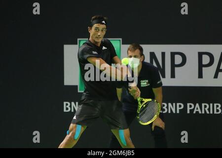 Antoine Hoang aus Frankreich während des Open de Rennes Turniers am 16. September 2021 beim Open Blot Rennes in Rennes, Frankreich. Foto von Laurent Lairys/ABACAPRESS.COM Stockfoto