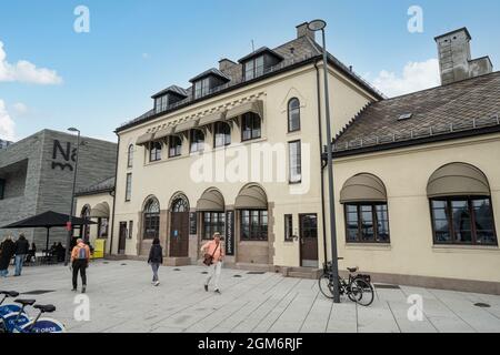 Oslo, Norwegen. September 2021. Außenansicht des nationalen Kunstmuseums im Stadtzentrum Stockfoto