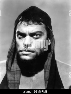 ORSON WELLES Portrait von ROMAN FREULICH in MACBETH 1948 Regisseur / Produzent ORSON WELLES spielt William Shakespeare Adaption Orson Welles Musik Jacques Ibert Kostümdesign (Männer) Fred A. Ritter und (Frauen) Adele Palmer Executive Producer Charles K. Feldman Mercury Productions / Republic Picches Stockfoto