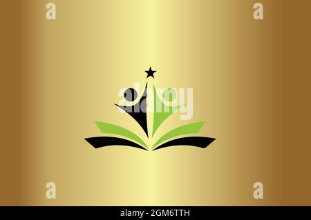 Educational elegantes Logo anfängliches Design Logo Vektor Stock Vektor