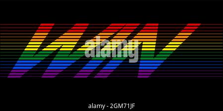 Win, Vector-Logo. Zitate und Sätze für Karten, Banner, Poster, Kissen und Kleidung. Festliches Design. Gay Pride Monat Vektor-Konzept. LGBT-Schriftzug. Stock Vektor