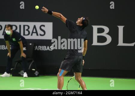 Antoine Hoang von France 8eme Finale während des Open de Rennes Turniers am 16. September 2021 beim Open Blot Rennes in Rennes, Frankreich - Foto Laurent Lairys / DPPI Stockfoto