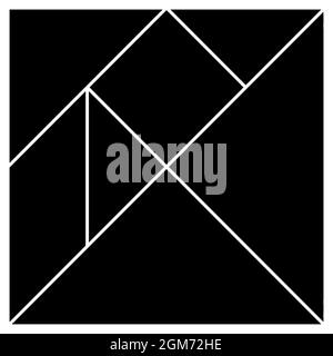 Tangram Basis schwarz suare Stücke Vektorgrafik Stock Vektor