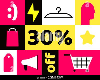 Einfache minimal flach Flash Verkauf schwarz freitag Verkauf Banner Vektor Illustration. Stock Vektor