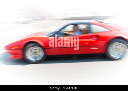Fast Speed Red Ferrari 308 GTS Quattrovalvole Stockfoto
