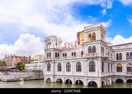 Macao, CHINA - 23. Juli 2013: Macau Fisherman's wharf Komplex, diesen schöne Ort derzeit als Veranstaltungsort Hochzeit und Empfang gefördert wird. Es ich Stockfoto