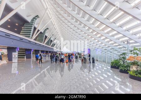 TAIPEH, TAIWAN - 30. April 2017: Internationaler Flughafen Taiwan Taoyuan am 30. April 2017 in Taipei. Es ist der verkehrsreichste Flughafen des Landes und der wichtigste in Stockfoto