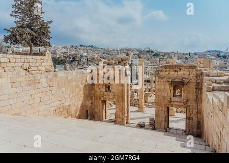 Temple Esplanade in Jerash, Jordanien Stockfoto