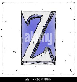 Monogramm des Großbuchstaben Z , Entwurf und Zeichnung Stockfoto