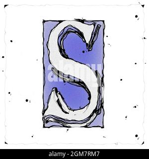 Monogramm des Großbuchstaben S , Entwurf und Zeichnung Stockfoto