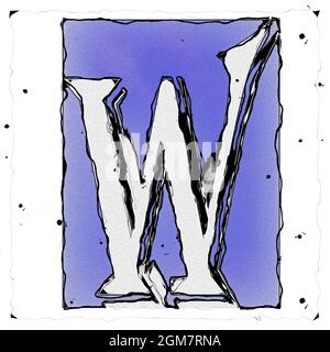 Monogramm des Großbuchstaben W , Entwurf und Zeichnung