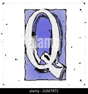Monogramm des Großbuchstaben Q , Entwurf und Zeichnung