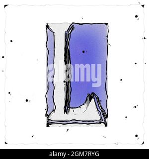 Monogramm des Großbuchstaben L , Entwurf und Zeichnung Stockfoto