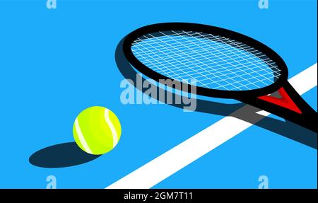 Illustration für Tennisplatz und Ball Stock Vektor