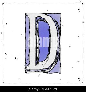Monogramm des Großbuchstaben D , Entwurf und Zeichnung