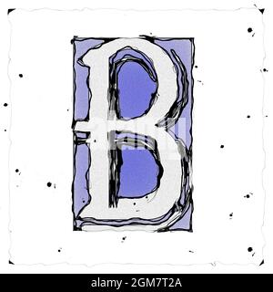 Monogramm des Großbuchstaben B , Entwurf und Zeichnung Stockfoto