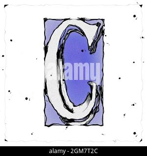 Monogramm des Großbuchstaben C , Entwurf und Zeichnung Stockfoto