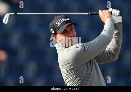 Aktenfoto vom 19-07-2018 des US-amerikanischen Patrick Cantlay. Ausgabedatum: Freitag, 17. September 2021. Stockfoto