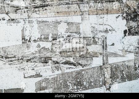 Zerrissene Poster Papier Wand Textur Muster als Urban Hintergrund Vintage. Stockfoto