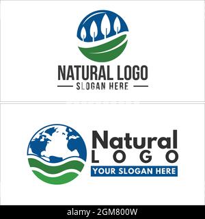 World Green Global Nature Logo-Design Stock Vektor