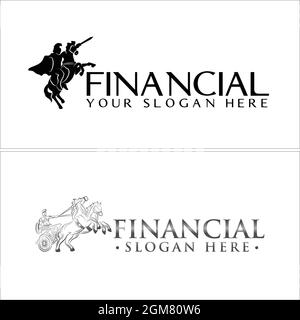 Buchführung Finanzhorseman Logo Design Stock Vektor