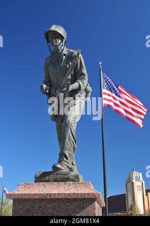 Sulphur Springs, Texas: Das koreanische Kriegsdenkmal befindet sich außerhalb des Gerichtsgebäudes von Hopkins County Stockfoto