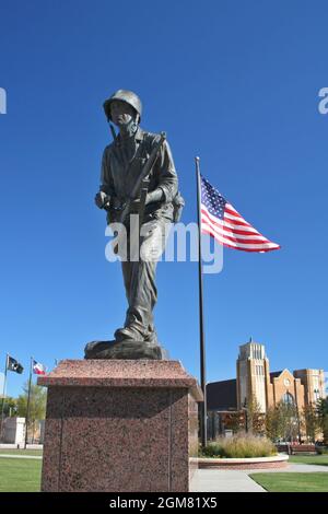 Sulphur Springs, Texas: Das koreanische Kriegsdenkmal befindet sich außerhalb des Gerichtsgebäudes von Hopkins County Stockfoto