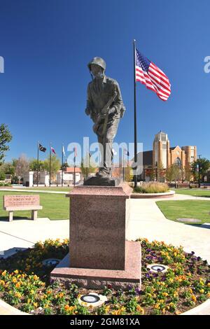 Sulphur Springs, Texas: Das koreanische Kriegsdenkmal befindet sich außerhalb des Gerichtsgebäudes von Hopkins County Stockfoto