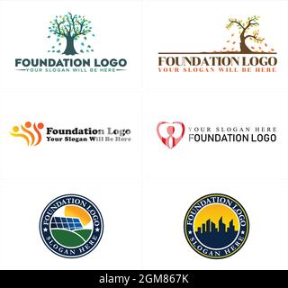 People Community Foundation gemeinnütziges Logo-Design Stock Vektor