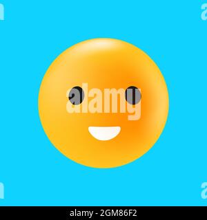 Einfaches Happy Emoticon. Isoliertes Lächelndes Gesicht. Positive Reaktion in Social Media. Vektorgrafik Stock Vektor