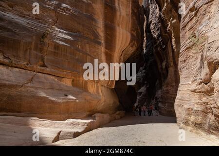 Ein Bild der Siq (Petra). Stockfoto