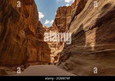 Ein Bild der Siq (Petra). Stockfoto