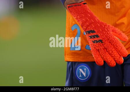 Der Handschuh von David Ospina aus Neapel ist zu sehen - Leicester City gegen SSC Napoli, UEFA Europa League Group C, King Power Stadium, Leicester, UK - 16. September 2021 Stockfoto