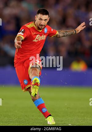 Matteo Politano von Neapel - Leicester City / SSC Napoli, UEFA Europa League Group C, King Power Stadium, Leicester, Großbritannien - 16. September 2021 Stockfoto