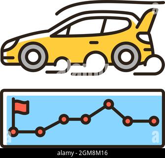 RGB-Farbsymbol für das Rallyeereignis Stock Vektor
