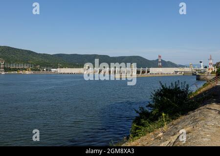 Das Eiserne Tor der Donau bei Serbien und Rumänien Stockfoto