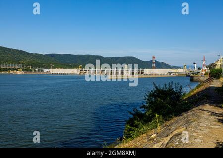 Das Eiserne Tor der Donau bei Serbien und Rumänien Stockfoto