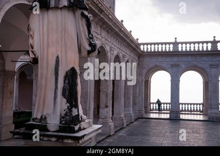 Montecassino Abbey Renaissance Cloister, Cassino, Italien. Stockfoto