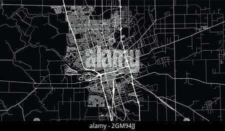 Städtischer Vektor Stadtplan von Stockton, Kalifornien, Vereinigte Staaten von Amerika Stock Vektor