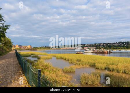 Low Tide, am späten Nachmittag Medway Estuary in Rochester in Kent Stockfoto