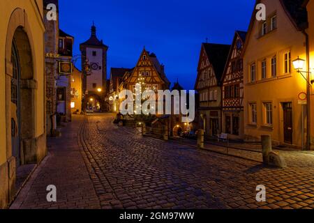 Die Altstadt von Rothenburg ob der Tauber, Deutschland. Stockfoto