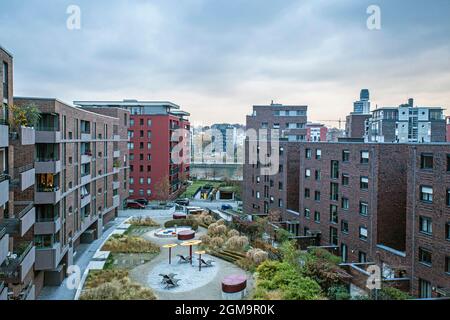 Moderne Luxuswohnungen im Mayfarth-Quartier Frankfurt am Main, Hessen, Deutschland Stockfoto