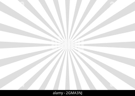 Retro-Sonnenstrahl-Effekt. Sterne-Burst-Hintergrund. Sunburst Hintergrund mit grauen Strahlen Stock Vektor