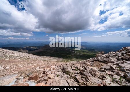 Blick vom Gipfel des Mt. Evans Stockfoto