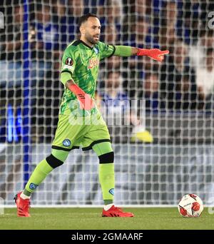 David Ospina von Neapel während Leicester City gegen Neapel, Fußballspiel der UEFA Europa League, King Power Stadium, Leicester, UK-16 September 2021 Stockfoto