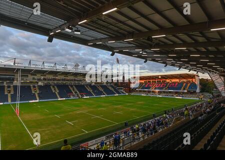 Leeds, Großbritannien. September 2021. Gesamtansicht des Emerald Headingley Stadions, Heimstadion der Leeds Rhinos in, am 9/17/2021. (Foto von Craig Thomas/News Images/Sipa USA) Quelle: SIPA USA/Alamy Live News Quelle: SIPA USA/Alamy Live News Stockfoto