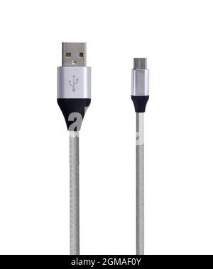 c-Port-usb-Kabel auf weißem Hintergrund isoliert Stockfoto