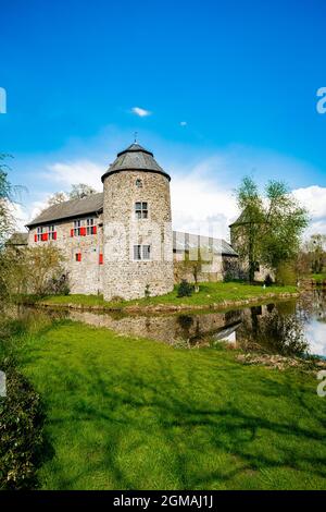 Mittelalterliche Wasserburg Ratingen, in der Nähe von Düsseldorf, Deutschland Stockfoto